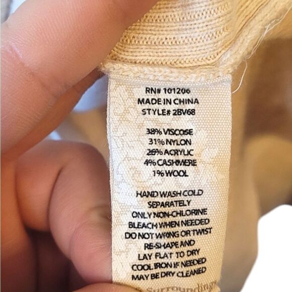 Soft Surroundings Cream Cashmere Wool Blend Cowl Neck Sweater - Picture 5 of 6